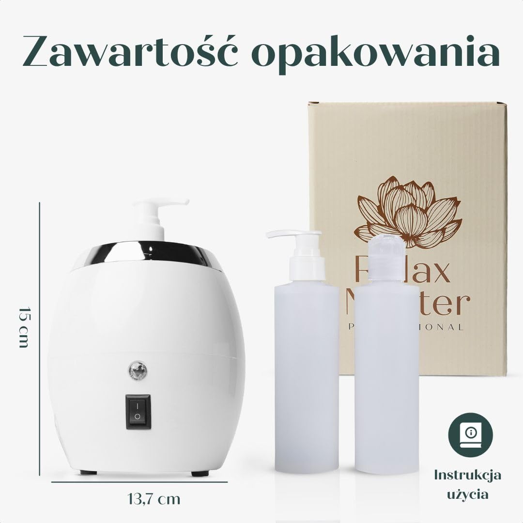Nagrzewnica olejowa do masażu, wygląd drewna, Relax Master®, profesjonalne elektryczne urządzenie do masażu, ogrzewacz oleju, gabinety masażu, Guasha, wellness, spa (okrągły)