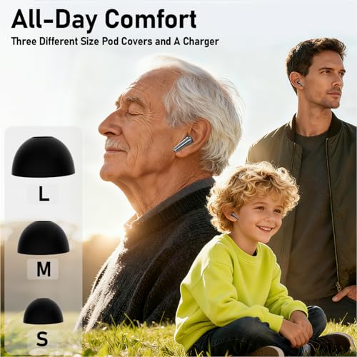 Image of Wireless Earbuds 2 Pack, ANC in-Ear Bluetooth Headphones, Big Bass Durable, Lightweight Design for Noisy Factories, Gym, and Travel, 60 Hour Long Playtime (Glossy Black)