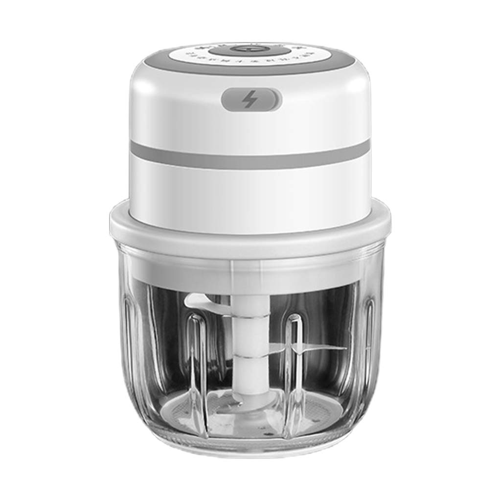Zeiwohndc Electric Meat Grinder Household Portable Kitchen Blender Vegetable Slicer Food Processor Multifunction Round Chopper Mixer (White)