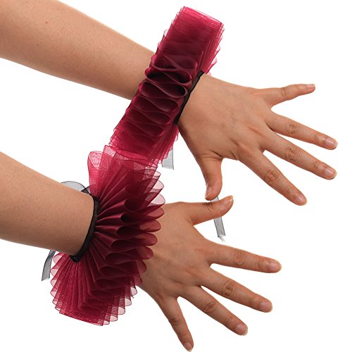 GRACEART Elizabethan Wrist Ruffs Ruffled Cuff Arm Bands For Fancy Dress (I)
