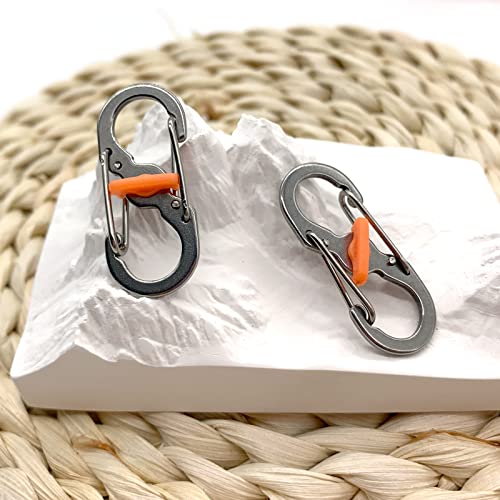 Foto von DHER S Outdoor Camping Haken Klein S Karabinerhaken S Karabiner 6 Stück S Bergsteigen Karabiner, Anti-Diebstahl und Anti-Drop-Edelstahl-Verschluss-Clip, Mini S Bergsteigen Rucksack Karabiner (Silber)