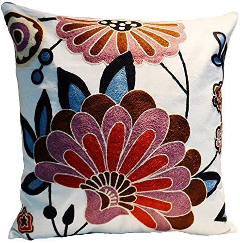 ZUODUHand Made National Embroidery Bohemian Housewarming Car Home Decoration Cushion Cover/Throw Pillow Cover (Plant-2)