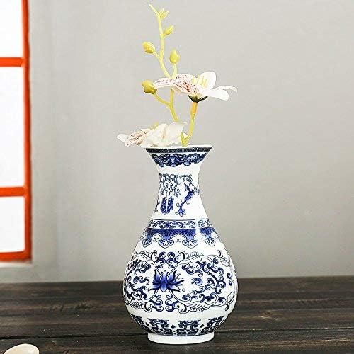 Wall Mounted Porcelain Vases Traditional Chinese Blue White Flower Painted Rare Ceramic Living Room Home Ornaments Antique