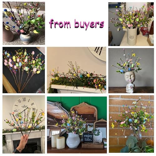 UArtlines-6Pcs-Artificial-Easter-Eggs-Picks-15inch-Spring-Easter-Egg-Stems-with-Colorful-Berries-Cute-Flowers-Easter-Floral-Picks-for-Spring-Holiday-Party-DIY-Crafts-Easter-Gifts UArtlines 6Pcs Artificial Easter Eggs Picks 15inch Spring Easter Egg Stems with Colorful Berries Cute Flowers Easter Floral Picks for Spring Holiday Party DIY Crafts Easter Gifts