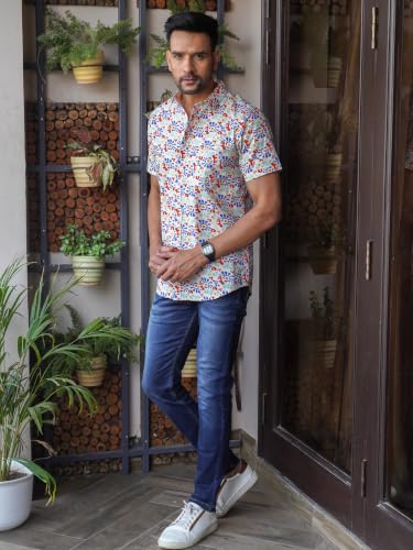 Image of Multicolor Floral Abstract Printed Shirt