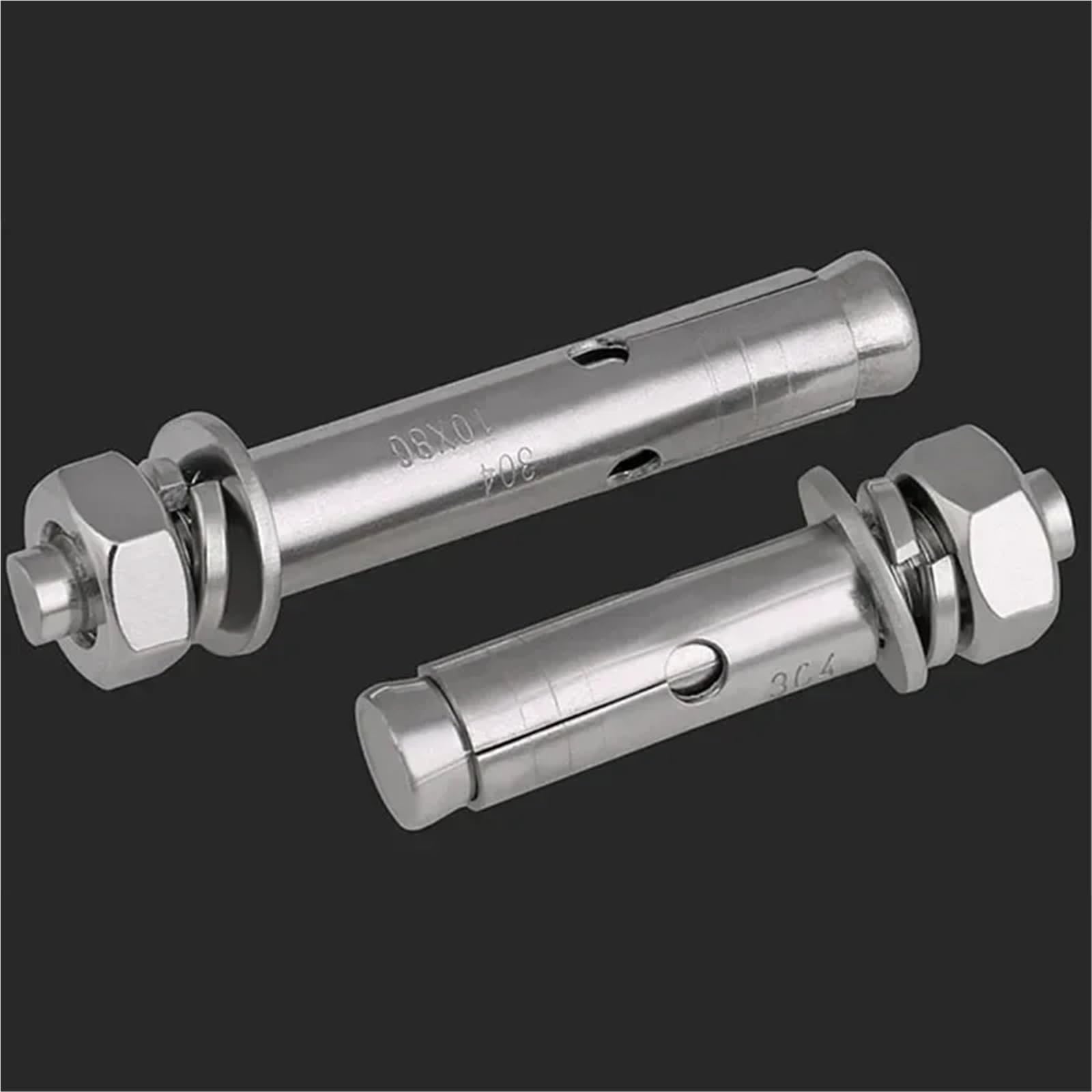 Tacos de expansión Tornillos y pernos de anclaje hormigón con cabeza hexagonal acero inoxidable M10 316(M10X70mm-10pcs)