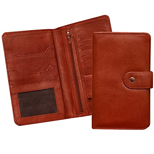 Image of ABYS Bombay Brown Genuine Leather Passport Holder||Travel Wallet||Coin Purse||Card Case for Men & Women