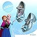 Disney Frozen Shoes - Girls Mary Jane Flat Pump Strap with Bow - Kids Character Elsa Anna Princess Dress up Costume Flower School Party Flats Slip on - Blue (Size 10 Toddler)