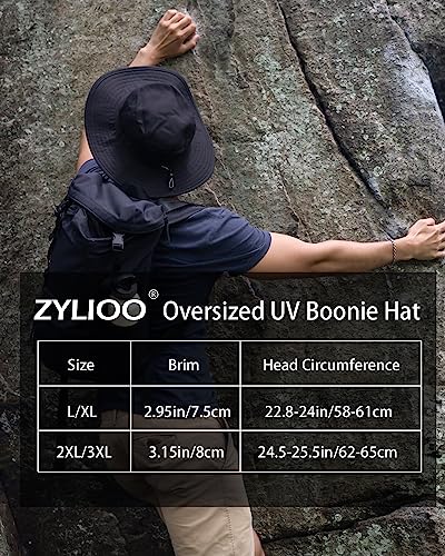 Image of Zylioo XXL Oversize UV Fishing Sun Hat for Big Heads,XL Quick Dry Boonie Hats,Large Cooling Safari Hats with Strap