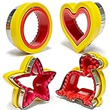 Sandwich Cutter and Sealer Set, 4 Pcs Bread Sandwich Cutter for Kids, Uncrustables Sandwich Maker fo