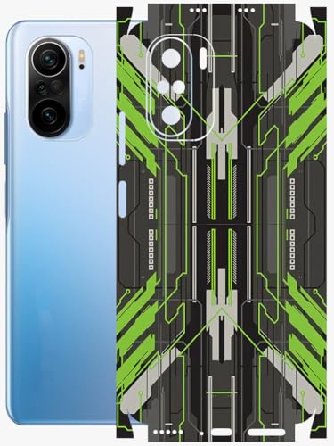 Image of AtOdds - Full Body Back Screen Guard Protector Film - Lamination Wrap Skin Sticker Compatible with XIAOMI Mi 11X PRO | Scratchproof Matte Finish (Cyber Green)