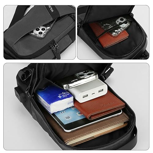 Image of WildHorn Sling Bag for Men | Water-Resistant Crossbody Chest Bag with Multiple Compartments I Adjustable Strap for Travel, Office & Daily Use