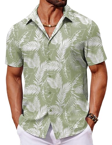 COOFANDY Hawaiian Shirts for Men Short Sleeve Button...