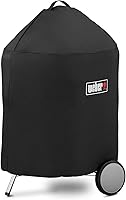 Weber Premium 22-Inch Charcoal Grill Cover - UV-Resistant, Breathable, Water-Resistant Polyester for Kettle Grills
