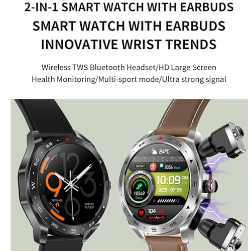 iPhanmis T95 Smartwatch with Earbuds, 1.52″ HD & SpO2