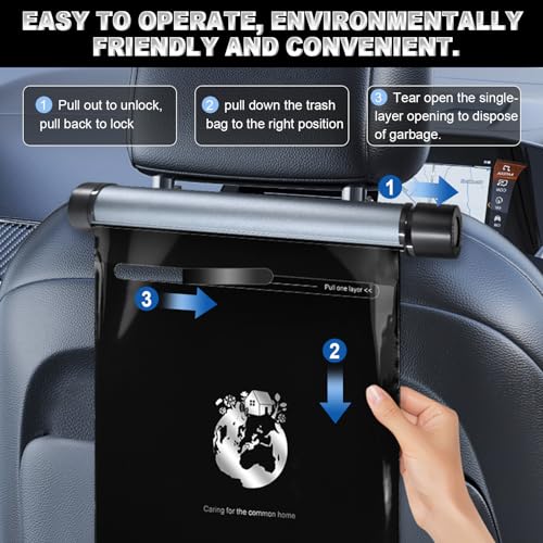 Image of AnTom Car Trash Bags, 2 Rolls (40 Bags Total) - Multipurpose Car Garbage Can