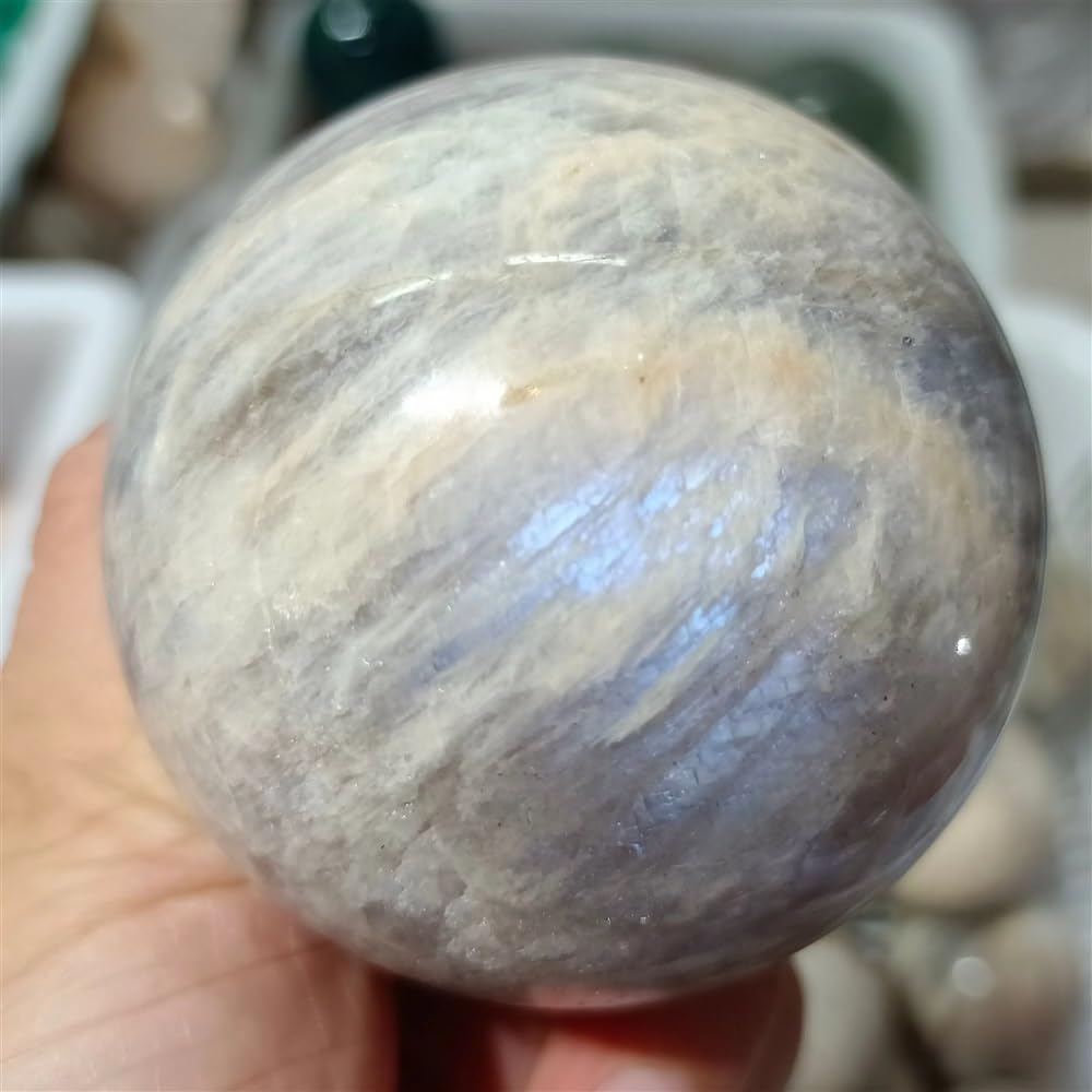 RVBLRDSE Stone Moonstone Ball Crystal Home Decoration Gift(Size:350-400g) Gemstone Stone