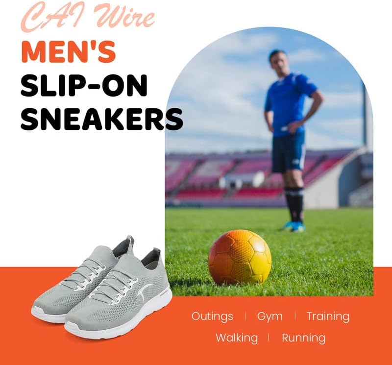 Mintra Sports CAI Wire Sneakers for Men, Laced Slip-On Shoes for Walking, Running, Casual Outings, Travel, Gym, Knitted Upper Lightweight Sneakers, Breathable & Non-Slip, Black/Acid Lime - Image 2