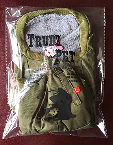 Rdc Pet Pet Hunde Kapuzenpullis Arbeitskleidung verdickter Hund insgesamt Hund Militäruniform Armee Sweater Baumwolljacke Pelzmantel für kleine Hund mittlere Hund (Grün,XL)