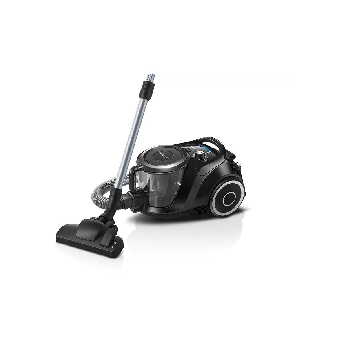 Bosch Bagless Series 6 BGC41XSIL, Floor Vacuum Cleaner, Ideal for Allergy Sufferers, Hygiene Filter, for Parquet, Carpet, Tiles, Crevice Nozzle, Extra Quiet (68 dB), Long Cable, 700 W, Black