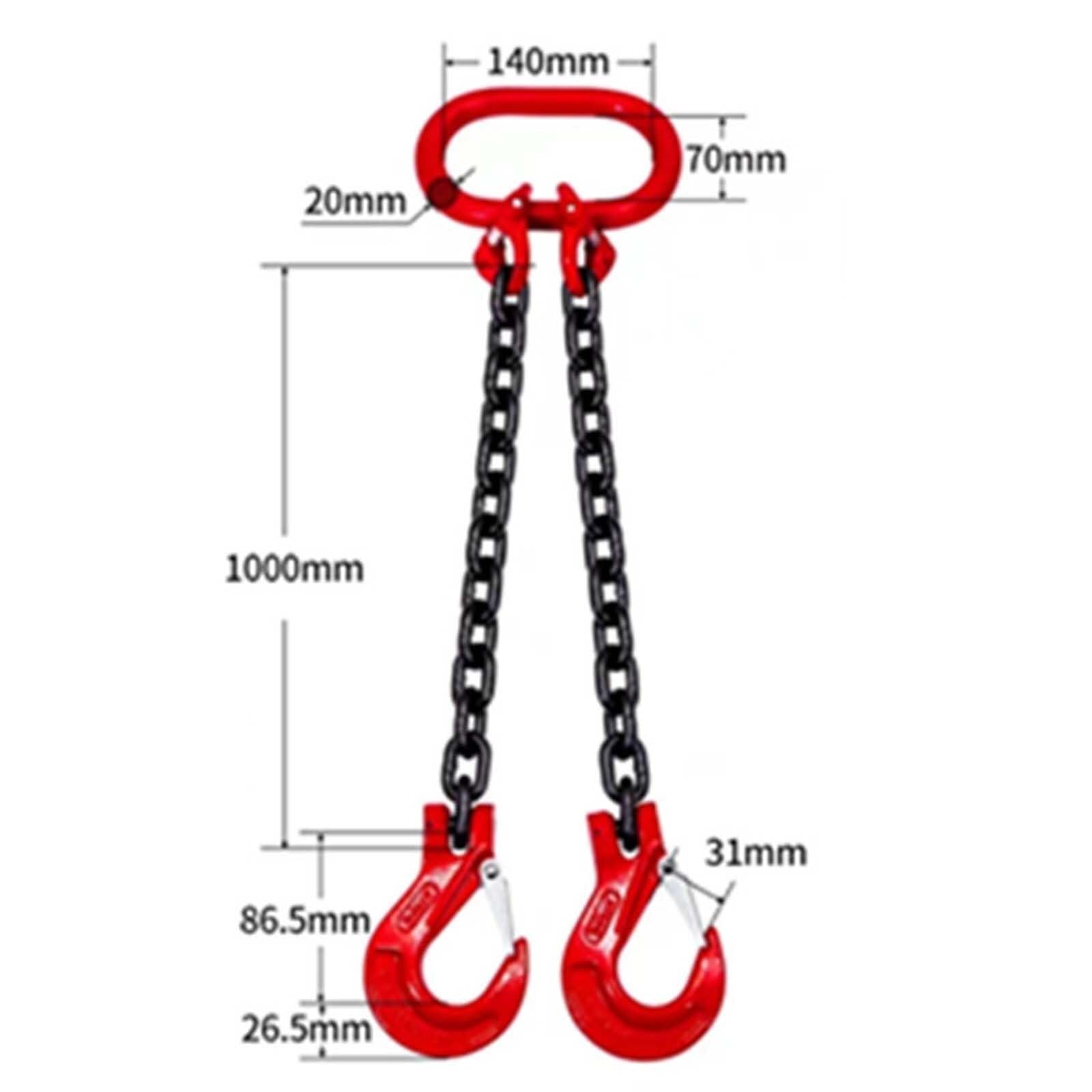 Catena di sollevamento resistente, 4 gambe con ganci, sollevatore portatile per un sollevamento sicuro del carico in magazzino