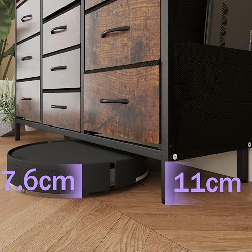 Amveya Mueble TV Alto Madera Salon, Muebles TV Modernos, Mesa TV Salon, Mueble Salon Moderno con 10 cajones y Efectos RGB Multicolor Variables - imagen 6