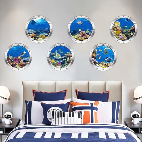 6-Pack Vinilos Oceánicos 3D, 12 Pulgadas, Azul miniatura 5