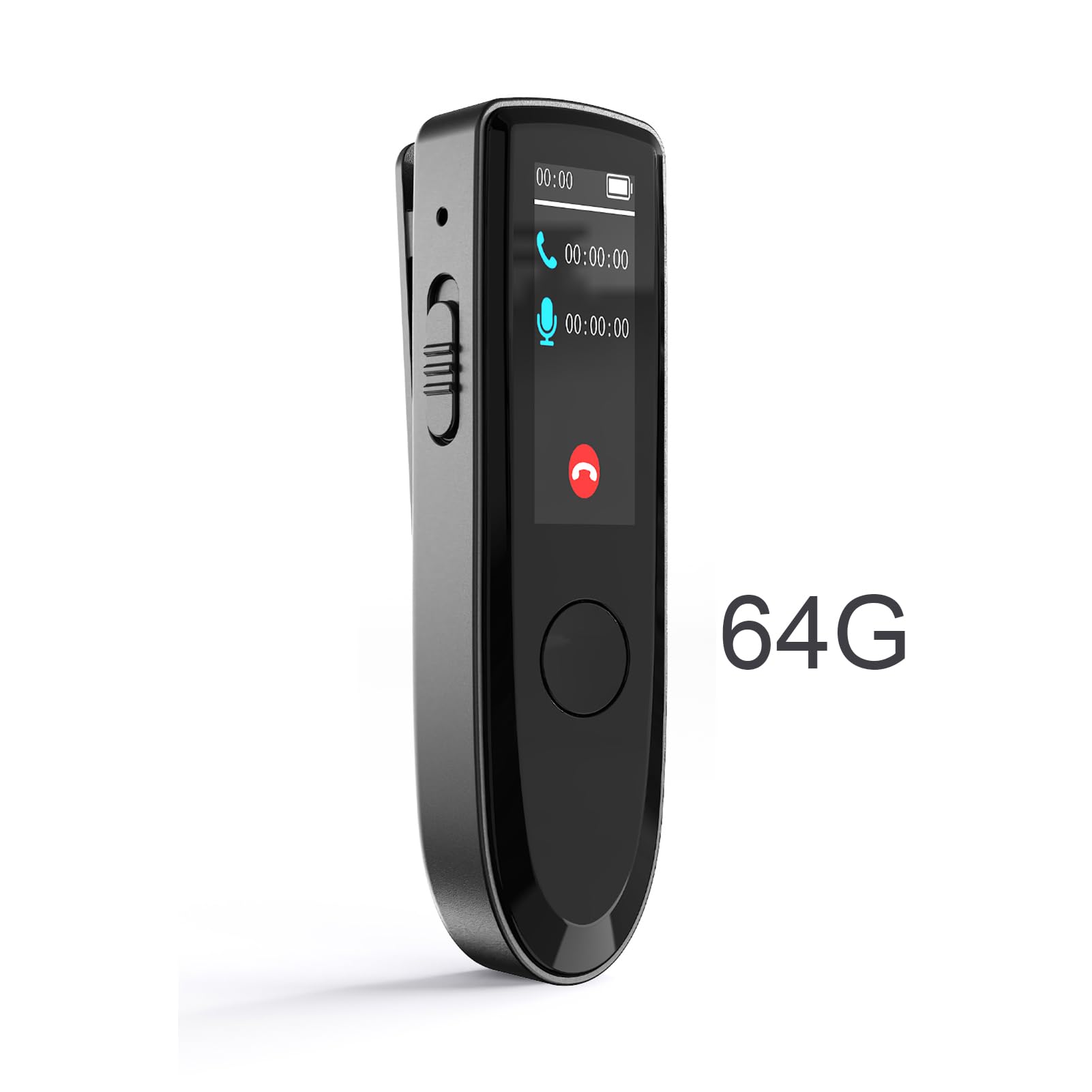 SUNGOOYUE Enregistreur Vocal Numérique, Enregistrement D'appels Bluetooth et Lecture de Musique, Mini Enregistreur Portable 17 G à Commande Vocale pour Conférences, Réunions, Entretiens (64G)