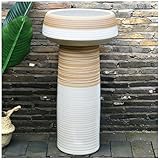 Facile à nettoyer et à entretenir : le lavabo vasque en porcelaine céramique est doté d'un vernis brillant cuit au four, brillant et délicat au toucher. Sa surface est résistante aux rayures et facile à nettoyer.