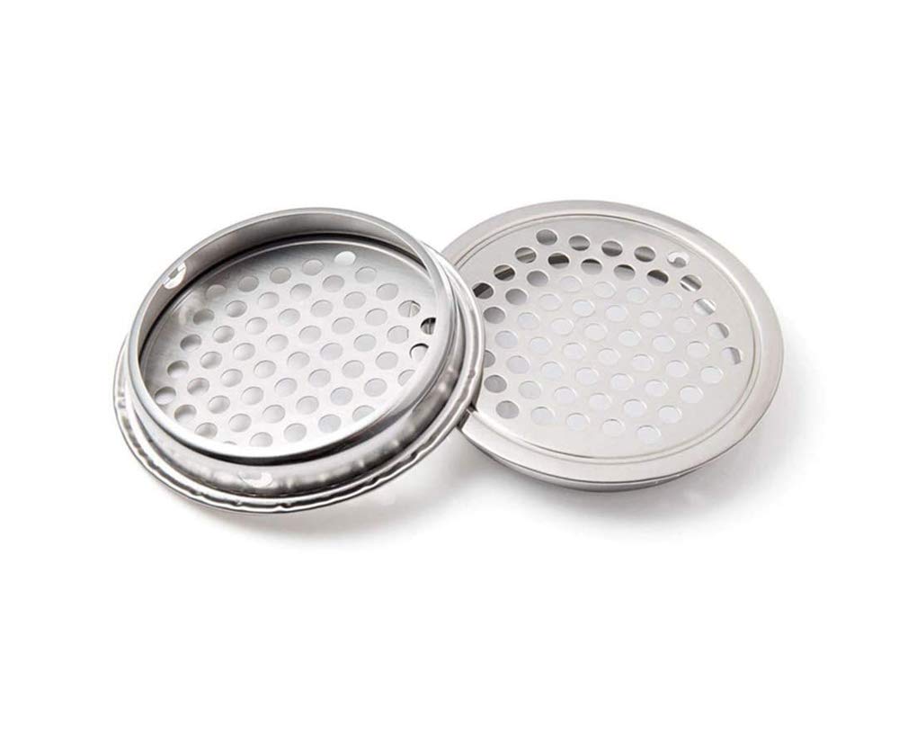 Air Vent Hole Round Shaped Mesh Hole Stainless Steel Plane Ventilation Grille Ventilation Louver for Kitchen, Bathroom,Cabinet, Wardrobe, or Shoe Cabinet (19mm, 2Pcs)