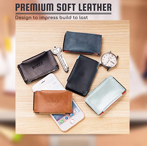 Image of Minimalist Slim Wallet Credit Card Holders - Elastic Small Front Pocket Wallet For Men Women