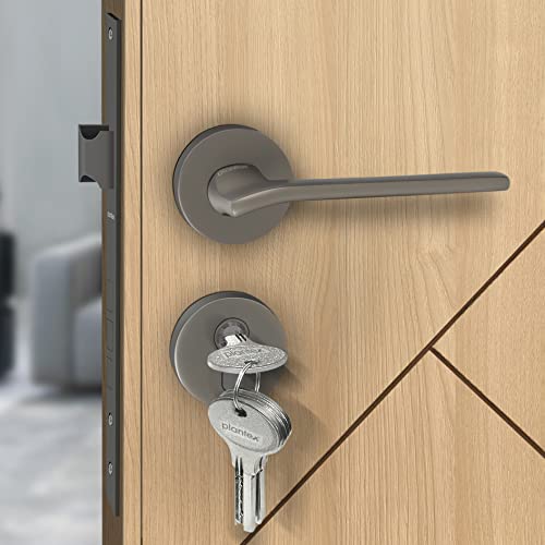 Image of Plantex Fully Brass Door Lock with 3 Years of Warranty /Main Door Lock for Home /Mortise Lock for Door - Main Door Lock Set (Sumer-3037, Satin Black Matt)