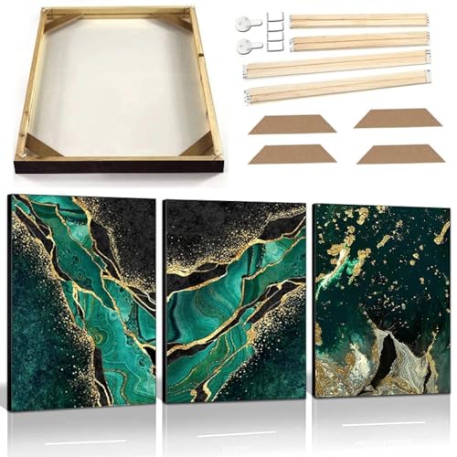 Impression de maison moderne et art abstrait | Toile agate dorée 50x70 cm - 5