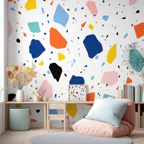 Fresque murale géométrique intissée et lavable pour chambre - 4