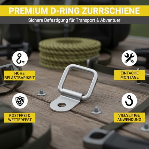 Ebksqs 8 Stück Schwerlast Zurrösen Edelstahl – D-Ringe für Anhänger, LKW, Boot & PKW, 200 kg Ladungssicherungv