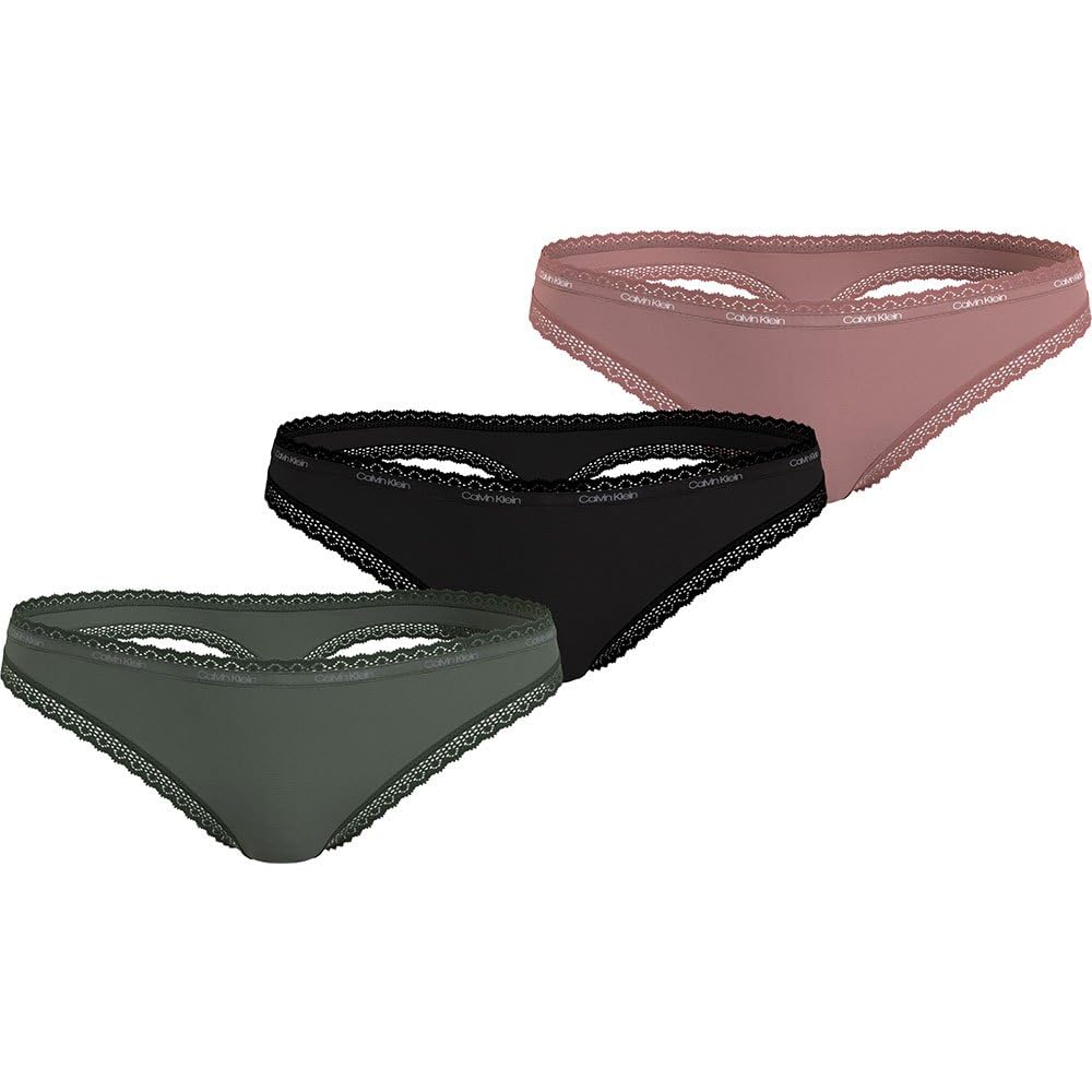 Calvin Klein Thong 3pk 000qd3802e Strings Femme (Lot de 3)
