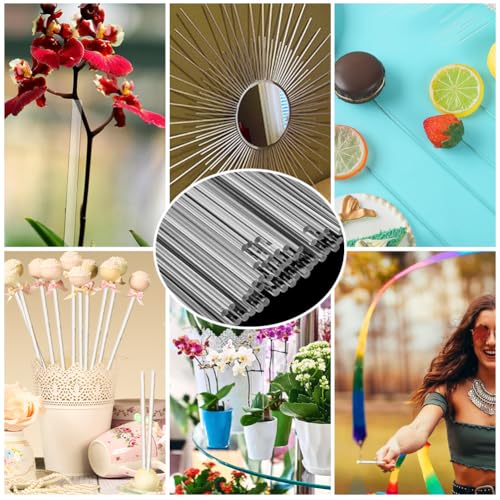 SOFPLATE 100 Stückacryl Rundstab 3mm Acrylstab 3mm Transparent Durchmesser Transparente Massive Stangen Kuchenaufsatz Stäbe Zubehör Für Kuchen Modelle Partys Pflanzen Gartenarbeit Basteln DIY Deko