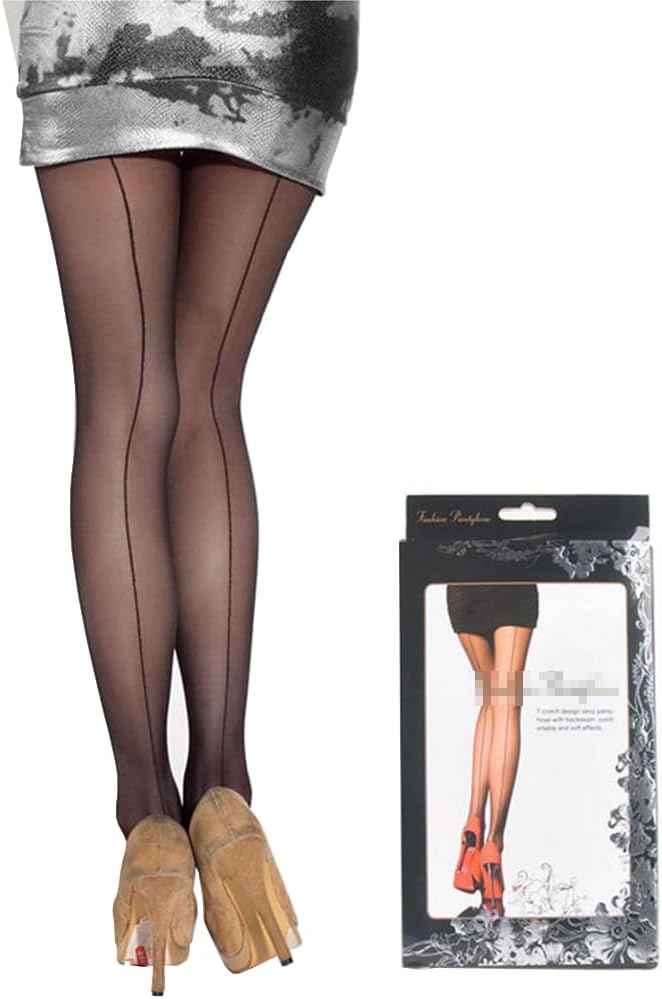 Womens Back Seam Tights 20 DEN Tights with Back Seam Seamed Pantyhose Black Sheer Nylon Pantyhose Stockings - Image 8