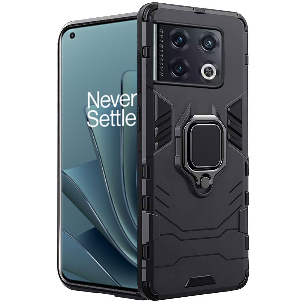 TheGiftKart Tough Armor OnePlus 10 Pro 5G Bumper Back Case Cover | Ring Holder & Kickstand in-Built | 360 Degree Protection Back Case Cover for OnePlus 10 Pro 5G (PC, Polymer | Black) (B09X41BM6C) Amazon Price History, Amazon Price Tracker
