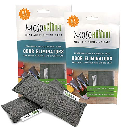MOSO NATURAL Shoe Odor Eliminator. Air Purifying Bag for Sneakers, Gym Bags