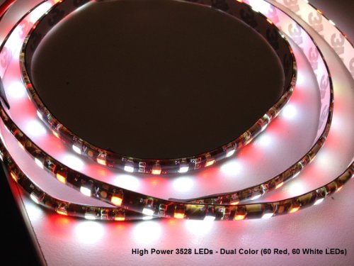 Tira de luces LED de 24V color dual rojo/blanco miniatura 6
