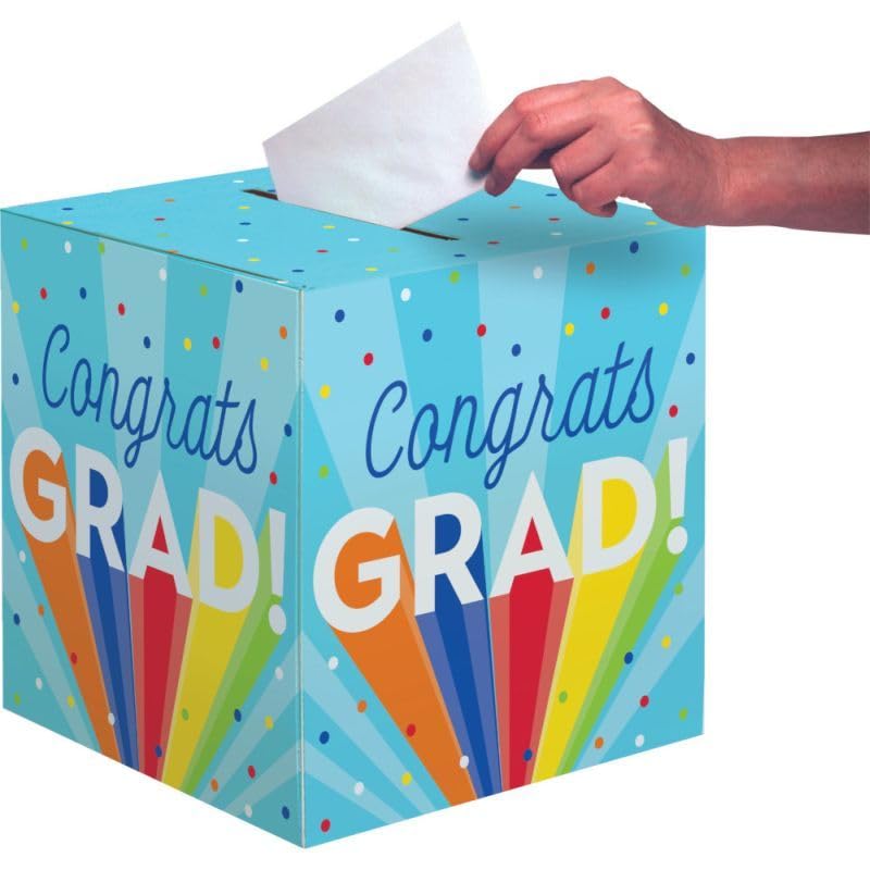 Card Box - 12"x12"x12" | Rainbow Graduation | 1 Pc