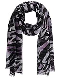 Cooler Zebra-Print Samoon Damen Schal mit Animal-Print Black gemustert 99