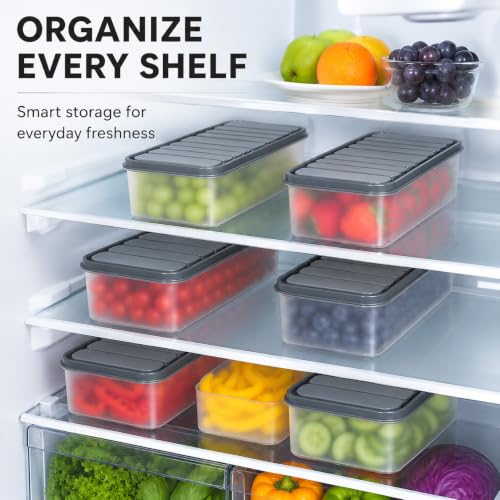 SATVIKAYA Air Tight Plastic Storage Containers Set for Kitchen | Pantry Organizers Kitchen Accessories Items,Fridge Storage Boxes | Leak-Proof, Durable, and Space-Saving (1200 ML, 6) - Photo 8