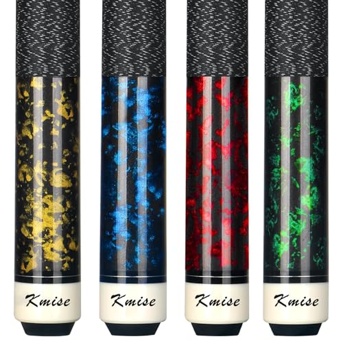 Kmise Pool Cue Stick Set of 4 - Canadian Maple Professional Pool Cues, New Upgraded Irish Linen Wire...