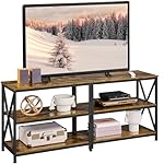 Yaheetech TV Stand for 65 Inch TV, Farmhouse Entertainment Center for Living Room, 55 Inch TV Media Console Table, Living Room Shelves, Rustic Brown