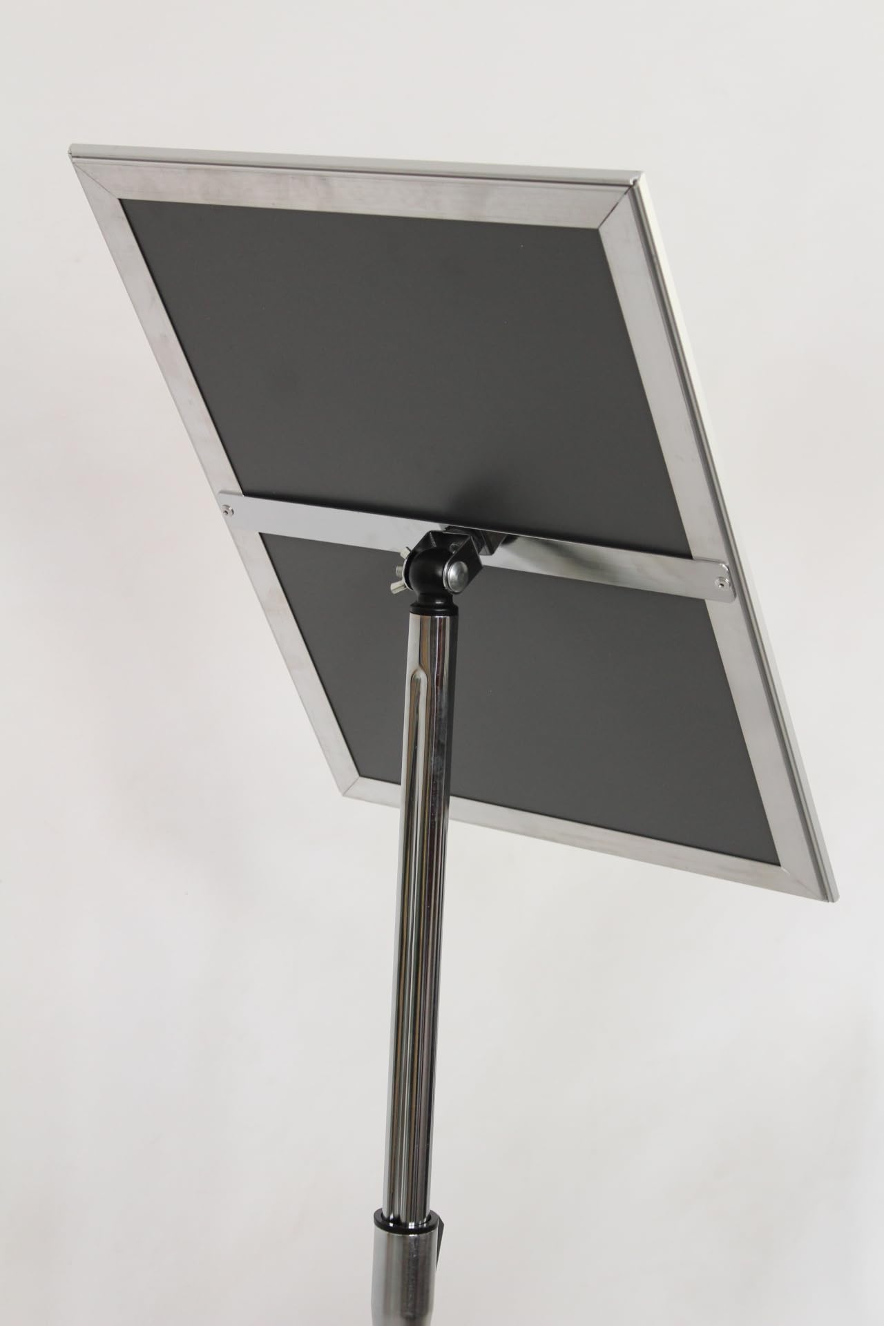 Soporte Informativo A3 Regulable, Plateado, Pack de 2 | Base de Aluminio con Marco Giratorio, Altura Ajustable de 70 a 125 cm