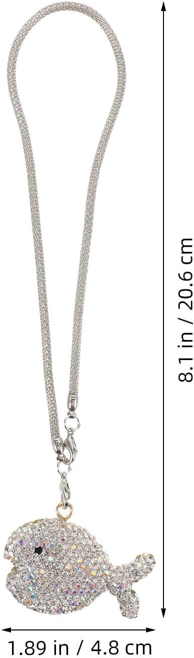 Sparkling Fish Rear View Mirror Pendant with Rhinestone Car Charm image 2