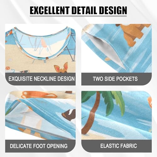 Summer Vacation Dog Kids Pjs Set Boys Girls Summer Short-Sleeve Sleepwear Pajamas 2PCS4