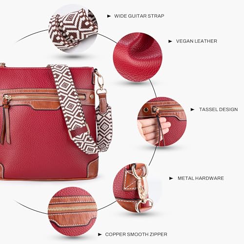 Viva Terry Crossbody Purses for Women Vegan Leather Shoulder Bag Medium Crossbody Bag with Guitar Strap4
